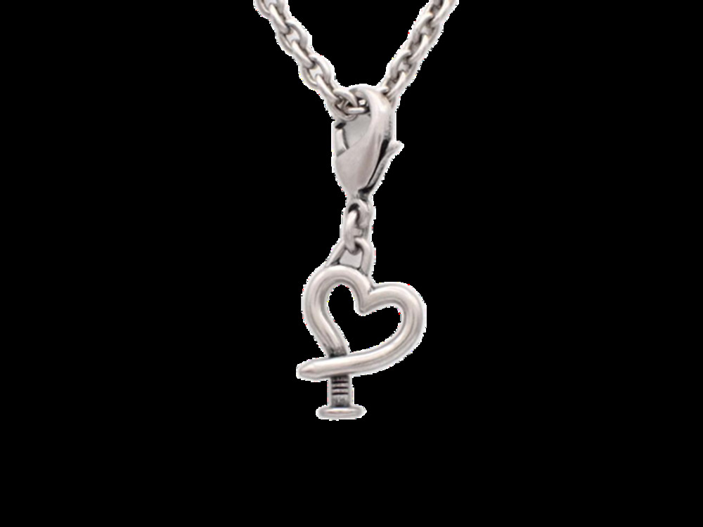6810 - Prada Heart Charm Silver Necklace